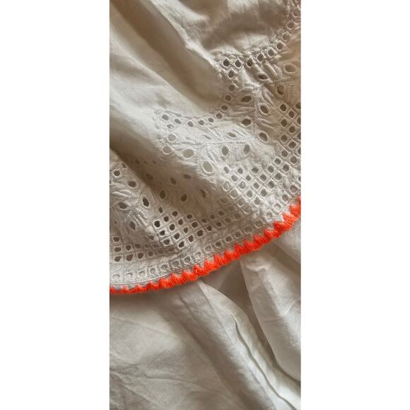 J.Crew Embroidered Flutter Sleeve Voile Tiered Midi Dress w/ Pompom Women Size 6 - Picture 9 of 9